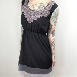 Esley Raw Edge Ruffle Trim Dress